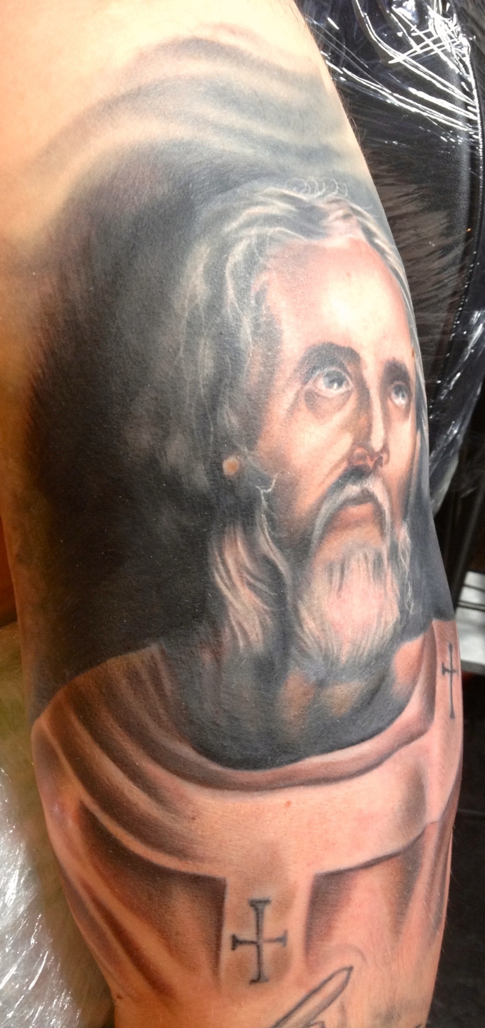 st petrospeter statue tattoo  Statue tattoo Half sleeve tattoos for  guys Half sleeve tattoo